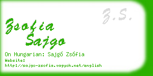 zsofia sajgo business card