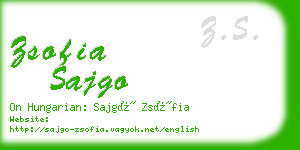 zsofia sajgo business card